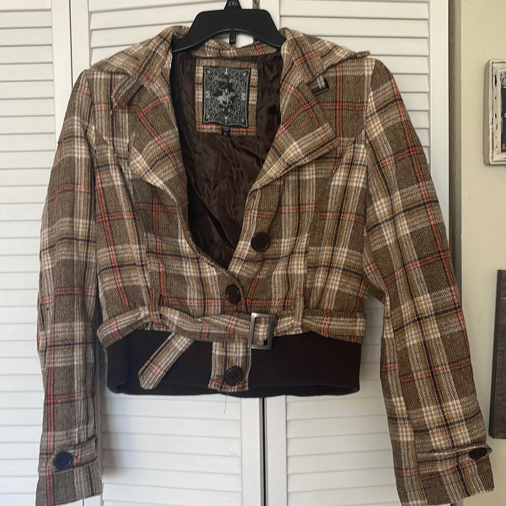 Vintage Beverly Hills Polo Club Multicolor coat/jacket with belt XL